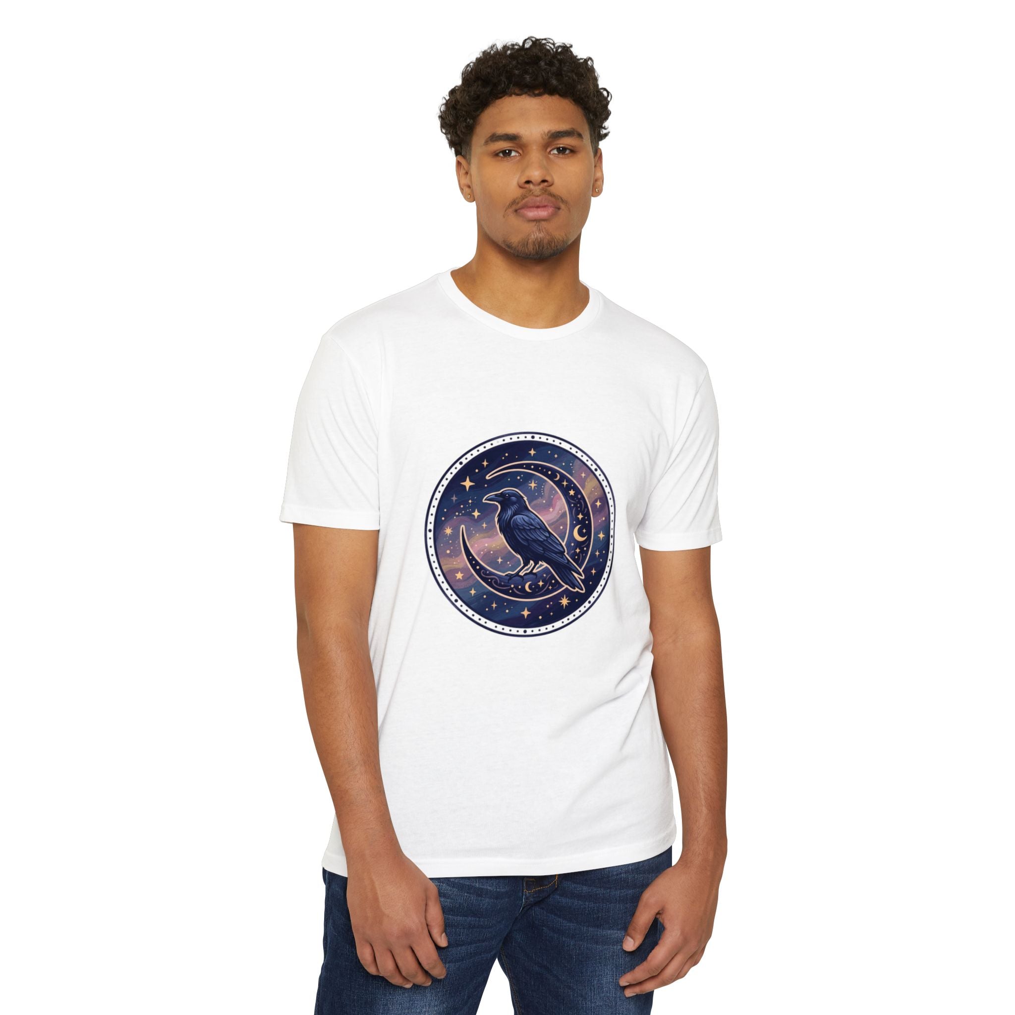 Mystic Raven Moon T-Shirt — Celestial Crow Graphic Tee