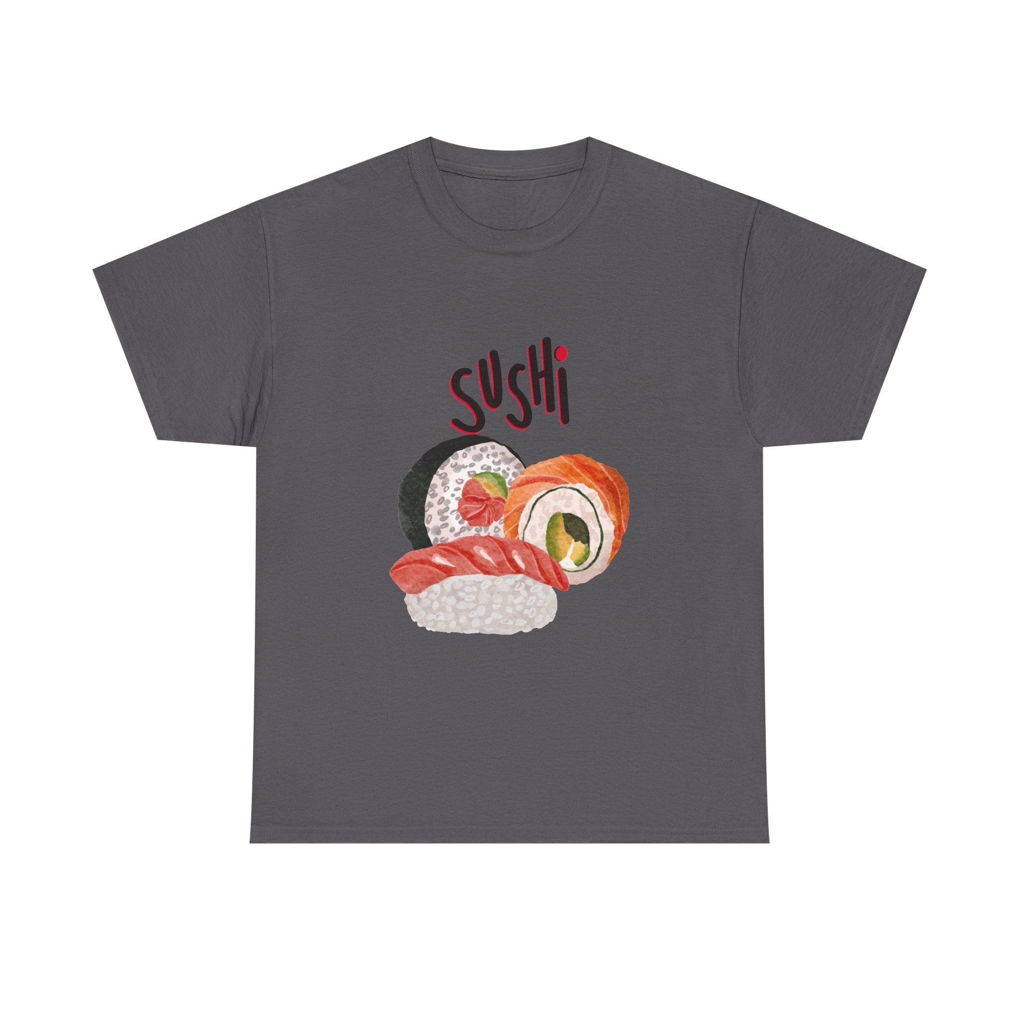 Sushi Graphic Tee — Cute Watercolor Sushi Roll & Nigiri T-Shirt