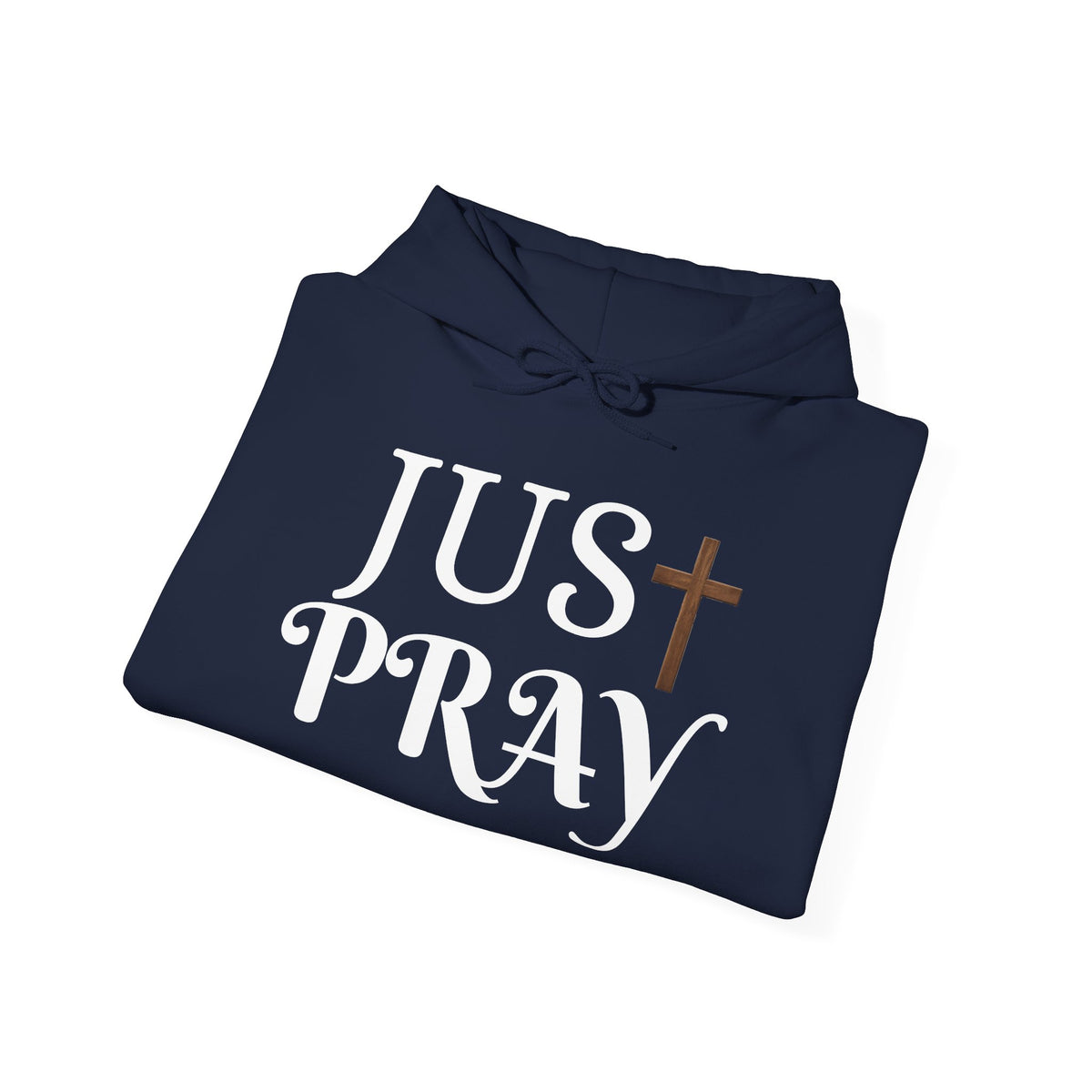Just Pray Hoodie — Christian Faith Hoodie with Cross & Praying Hands