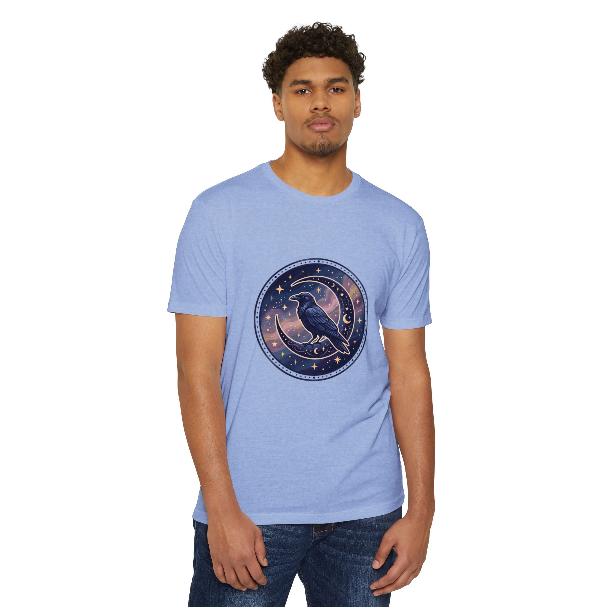 Mystic Raven Moon T-Shirt — Celestial Crow Graphic Tee