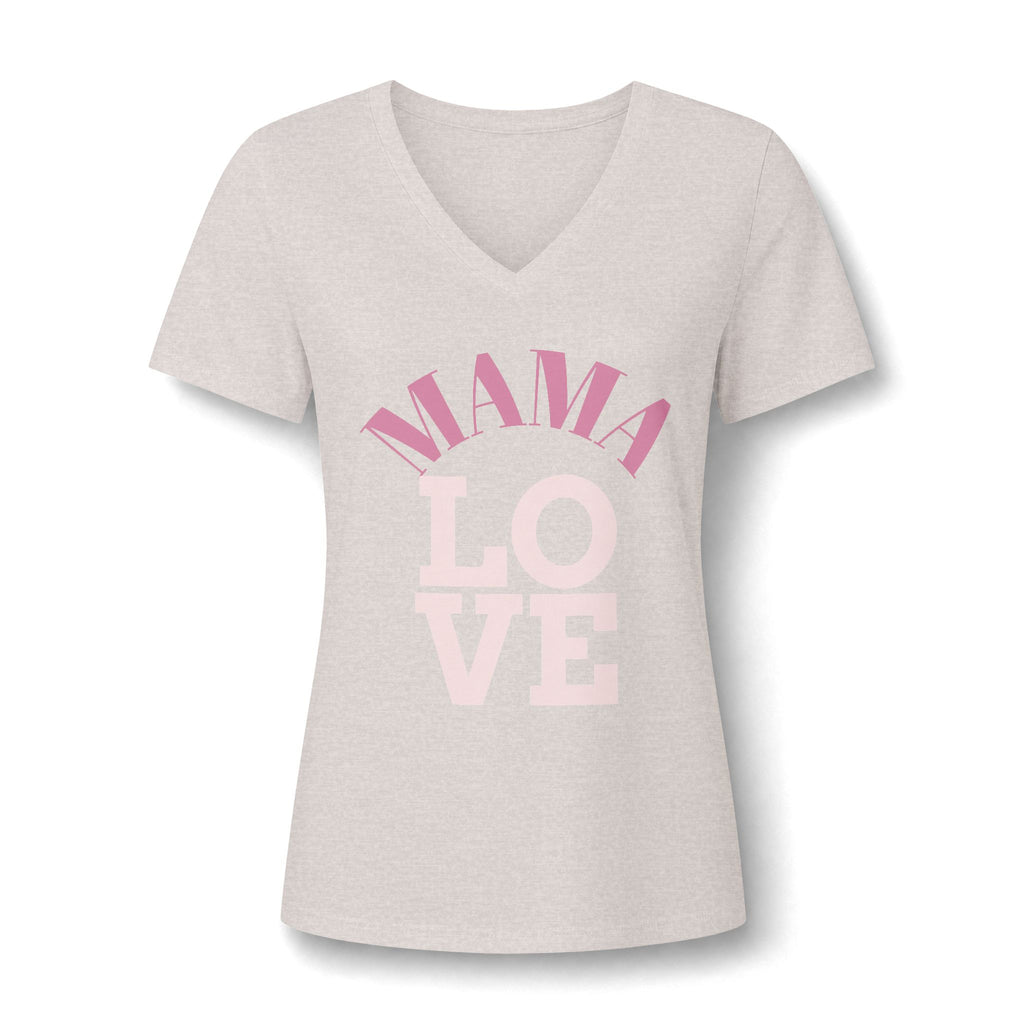 Mama Love V-Neck Tee — Women's Mother's Day Floral Typography Shirt