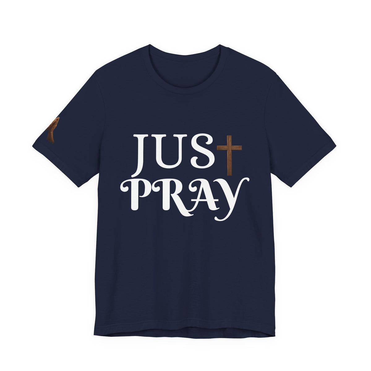 Just Pray T‑Shirt — Christian Faith Tee with Cross Design