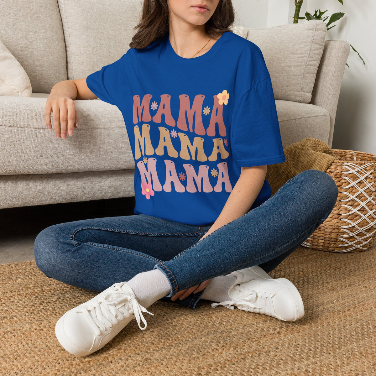 Mama Retro Floral Tee — ’MAMA’ Graphic Women’s T-Shirt