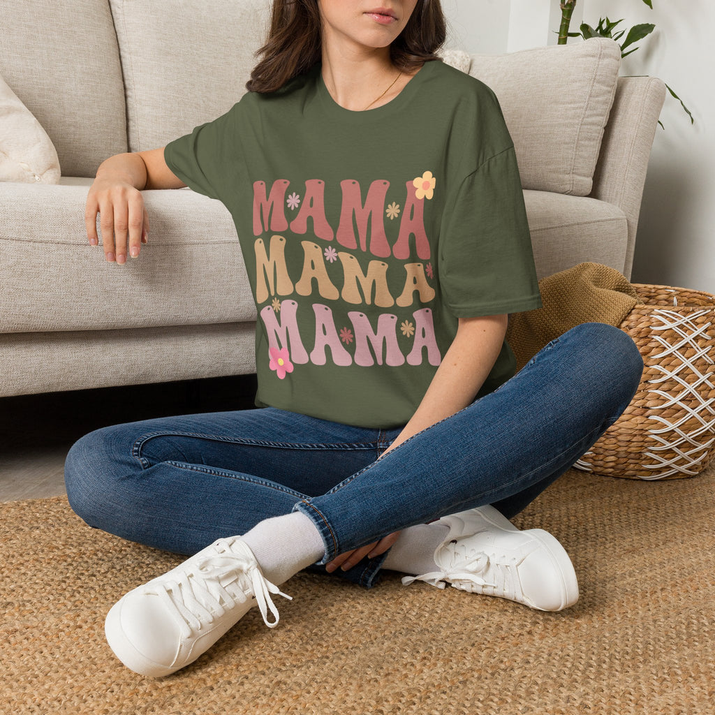 Mama Retro Floral Tee — ’MAMA’ Graphic Women’s T-Shirt