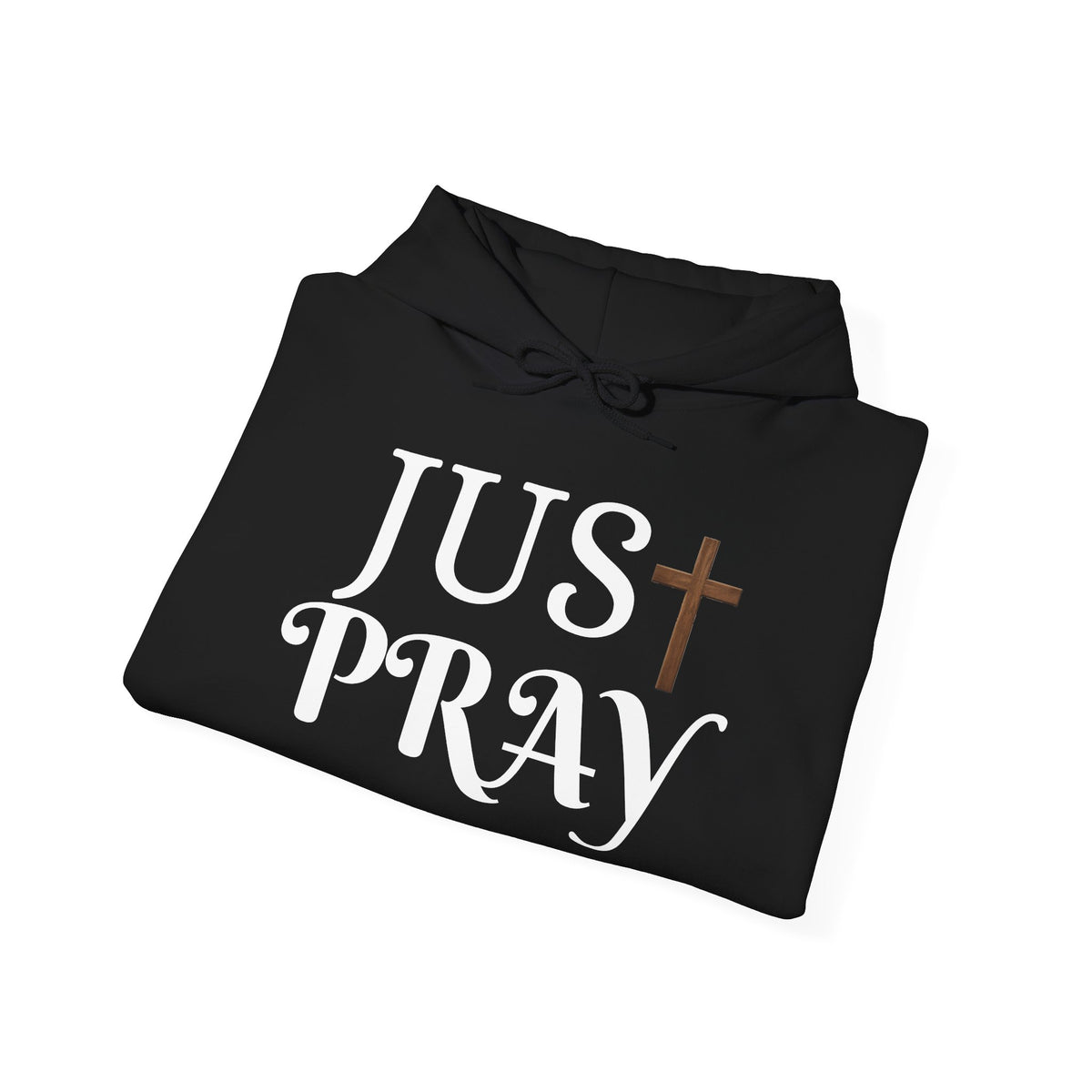 Just Pray Hoodie — Christian Faith Hoodie with Cross & Praying Hands