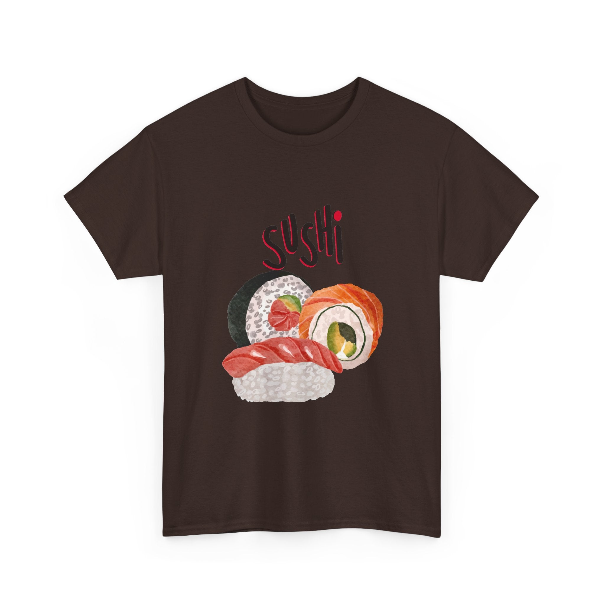 Sushi Graphic Tee — Cute Watercolor Sushi Roll & Nigiri T-Shirt