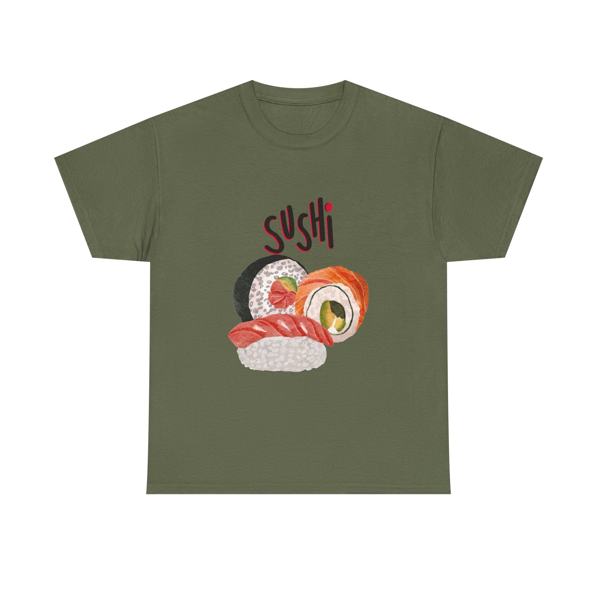 Sushi Graphic Tee — Cute Watercolor Sushi Roll & Nigiri T-Shirt