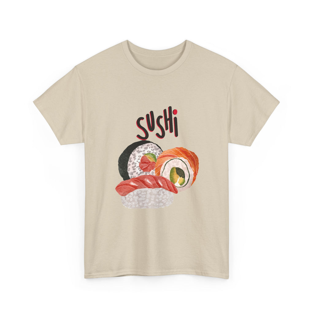 Sushi Graphic Tee — Cute Watercolor Sushi Roll & Nigiri T-Shirt