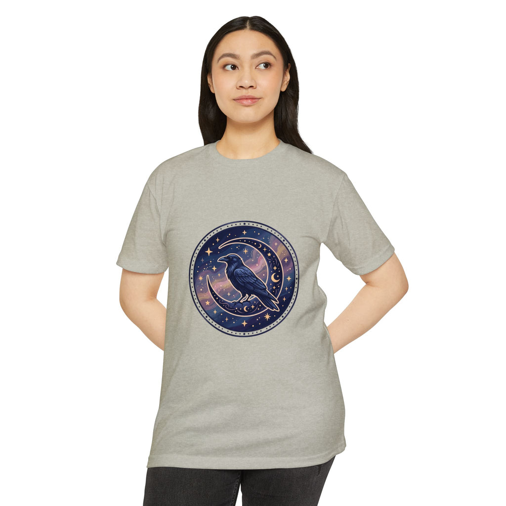 Mystic Raven Moon T-Shirt — Celestial Crow Graphic Tee