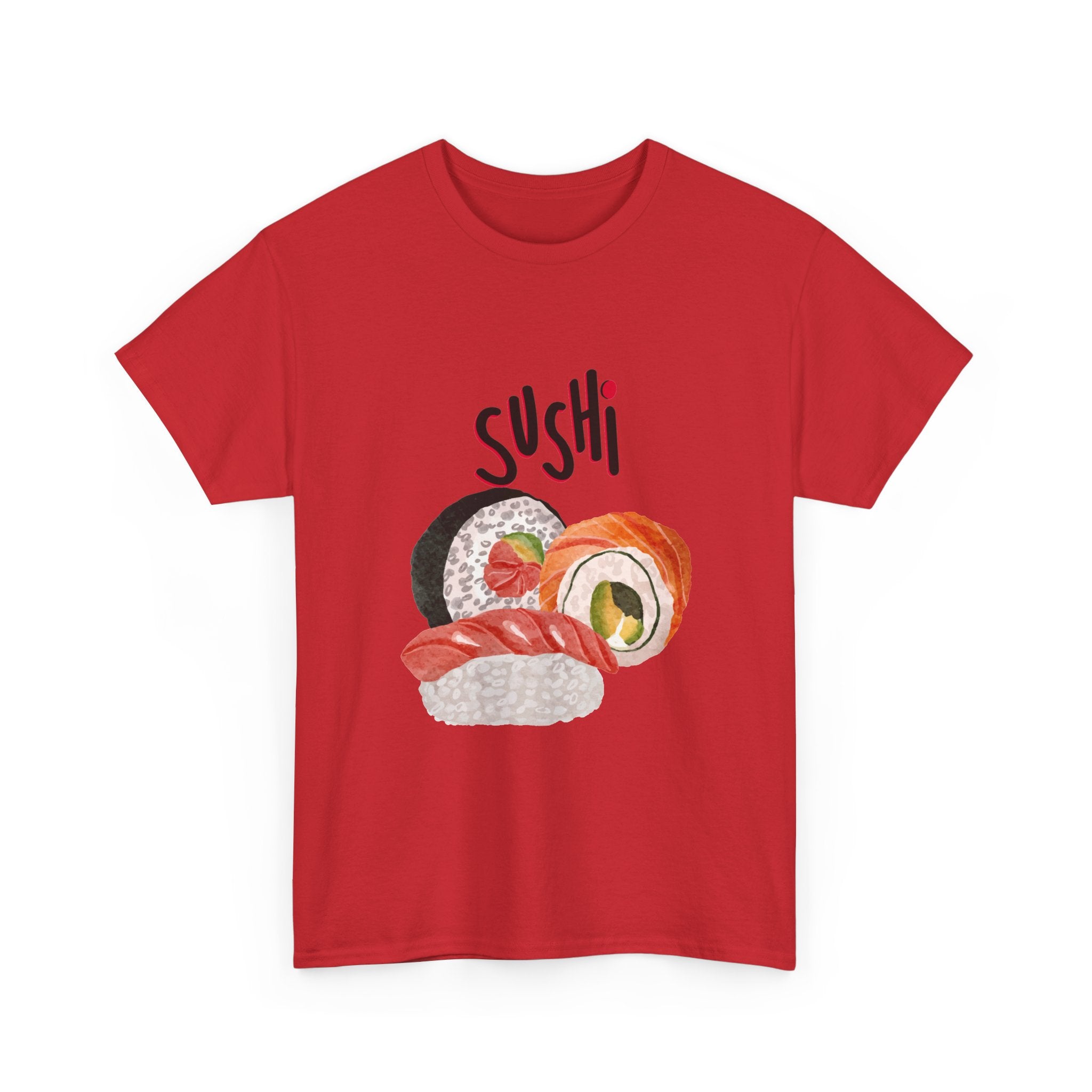 Sushi Graphic Tee — Cute Watercolor Sushi Roll & Nigiri T-Shirt