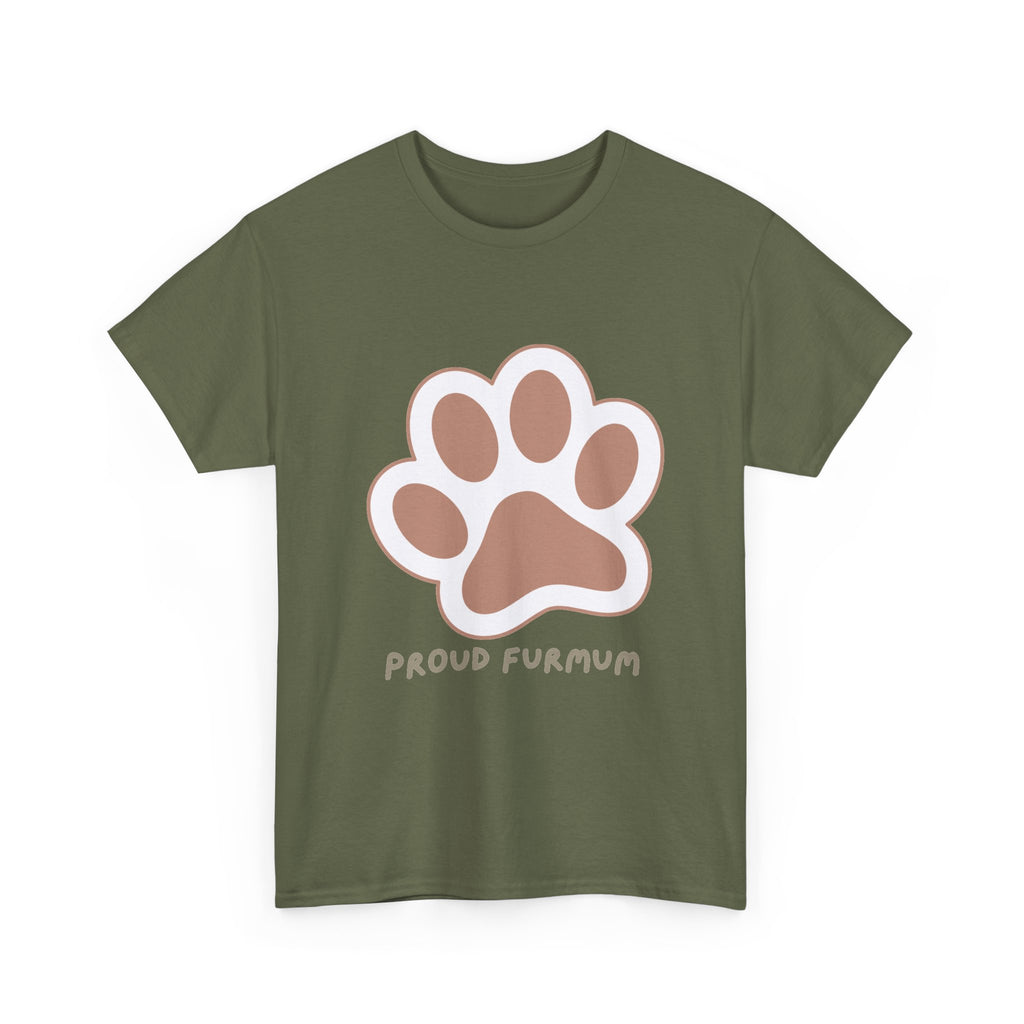 Proud Furmum T-Shirt — Cute Paw Print Tee for Dog Moms