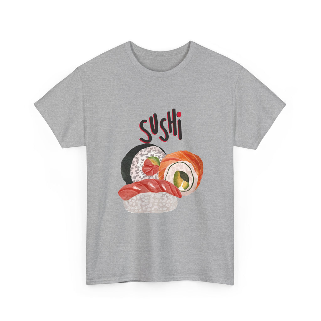 Sushi Graphic Tee — Cute Watercolor Sushi Roll & Nigiri T-Shirt