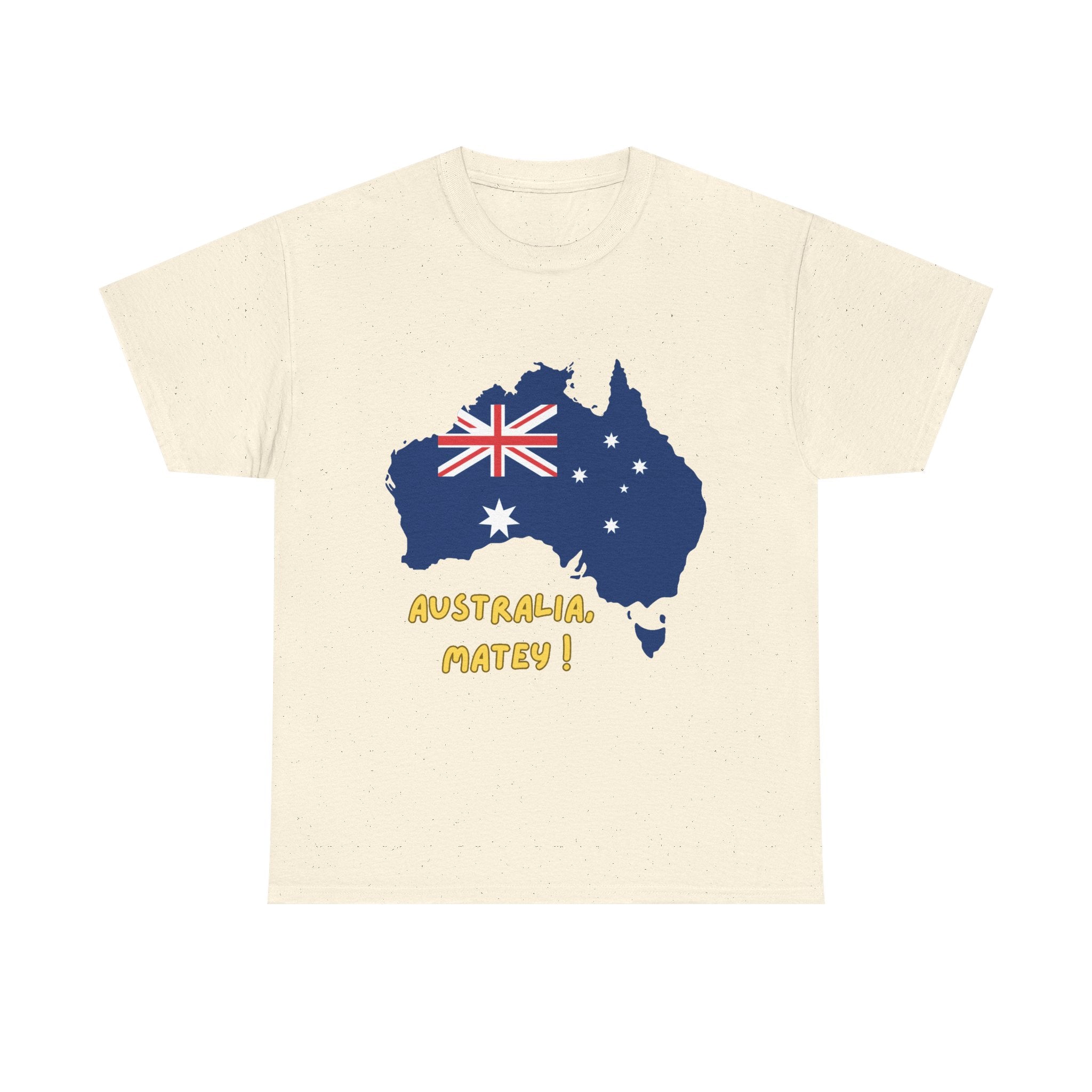 Australia Map Flag T‑Shirt – 'Australia Matey!' Patriotic Aussie Tee for Australia Day & Travel
