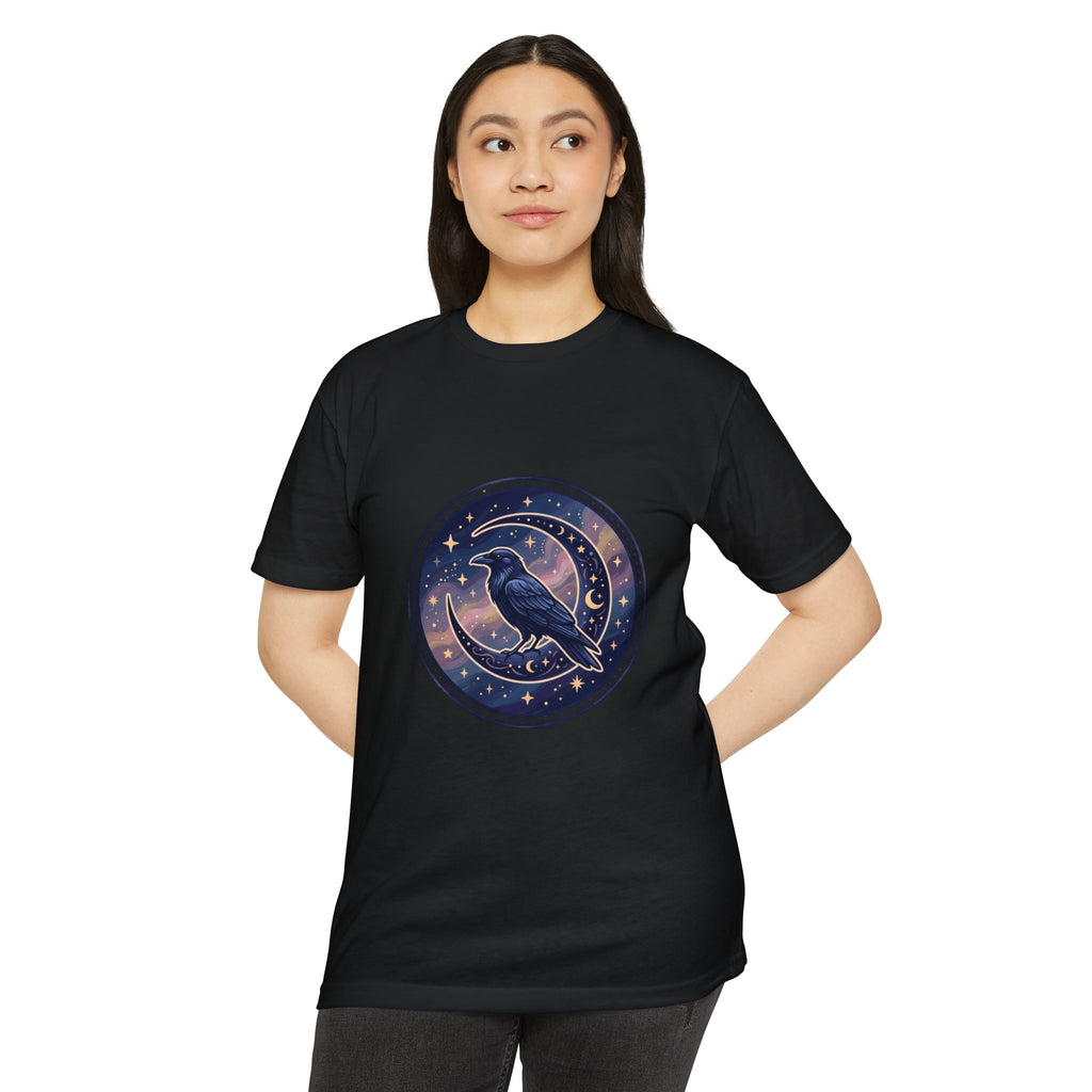 Mystic Raven Moon T-Shirt — Celestial Crow Graphic Tee