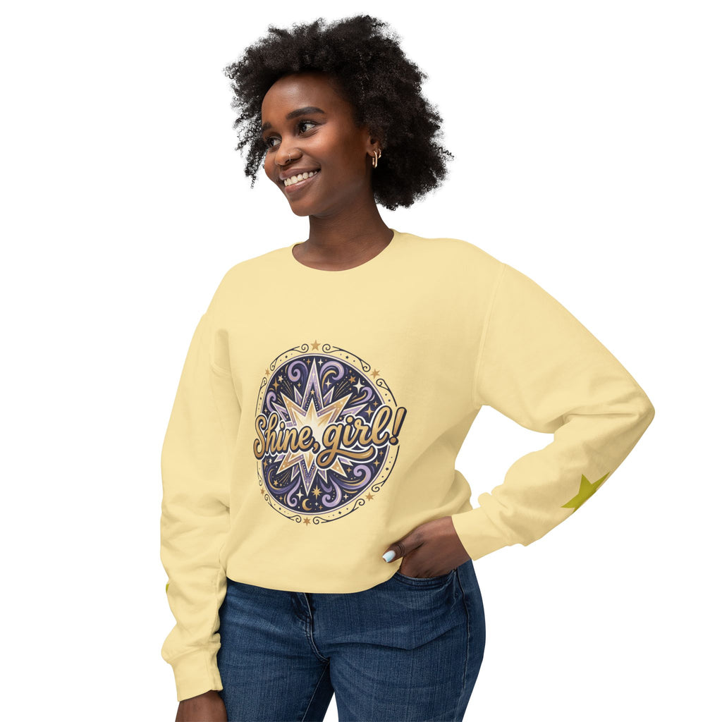Shine Girl Crewneck Sweatshirt — Retro Star Graphic