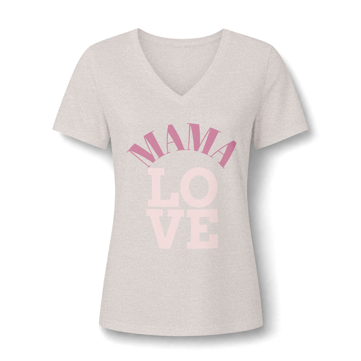 Mama Love V-Neck Tee — Women's Mother's Day Floral Typography Shirt