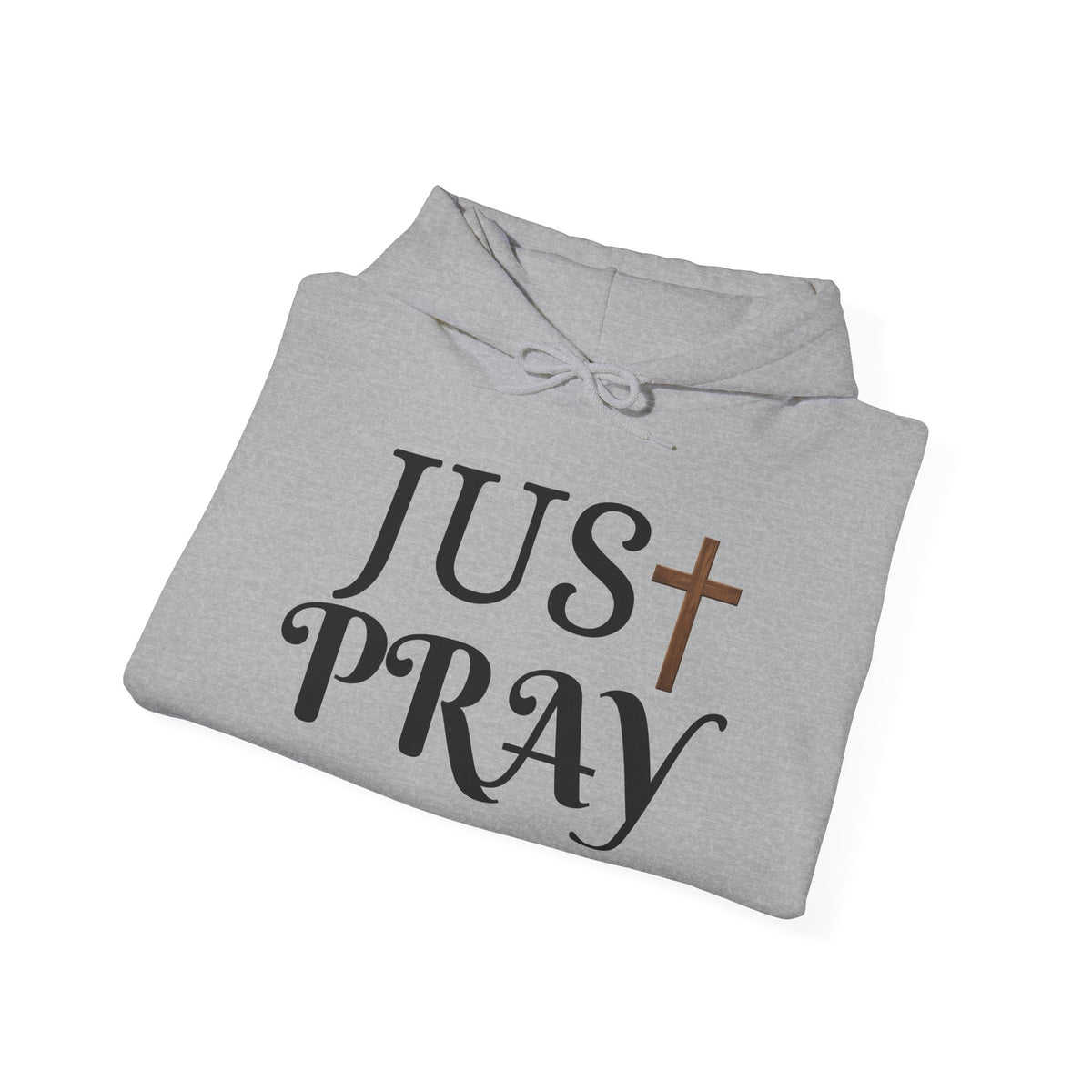 Just Pray Hoodie — Christian Faith Hoodie with Cross & Praying Hands