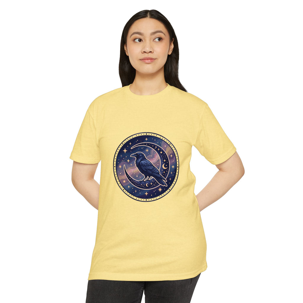 Mystic Raven Moon T-Shirt — Celestial Crow Graphic Tee