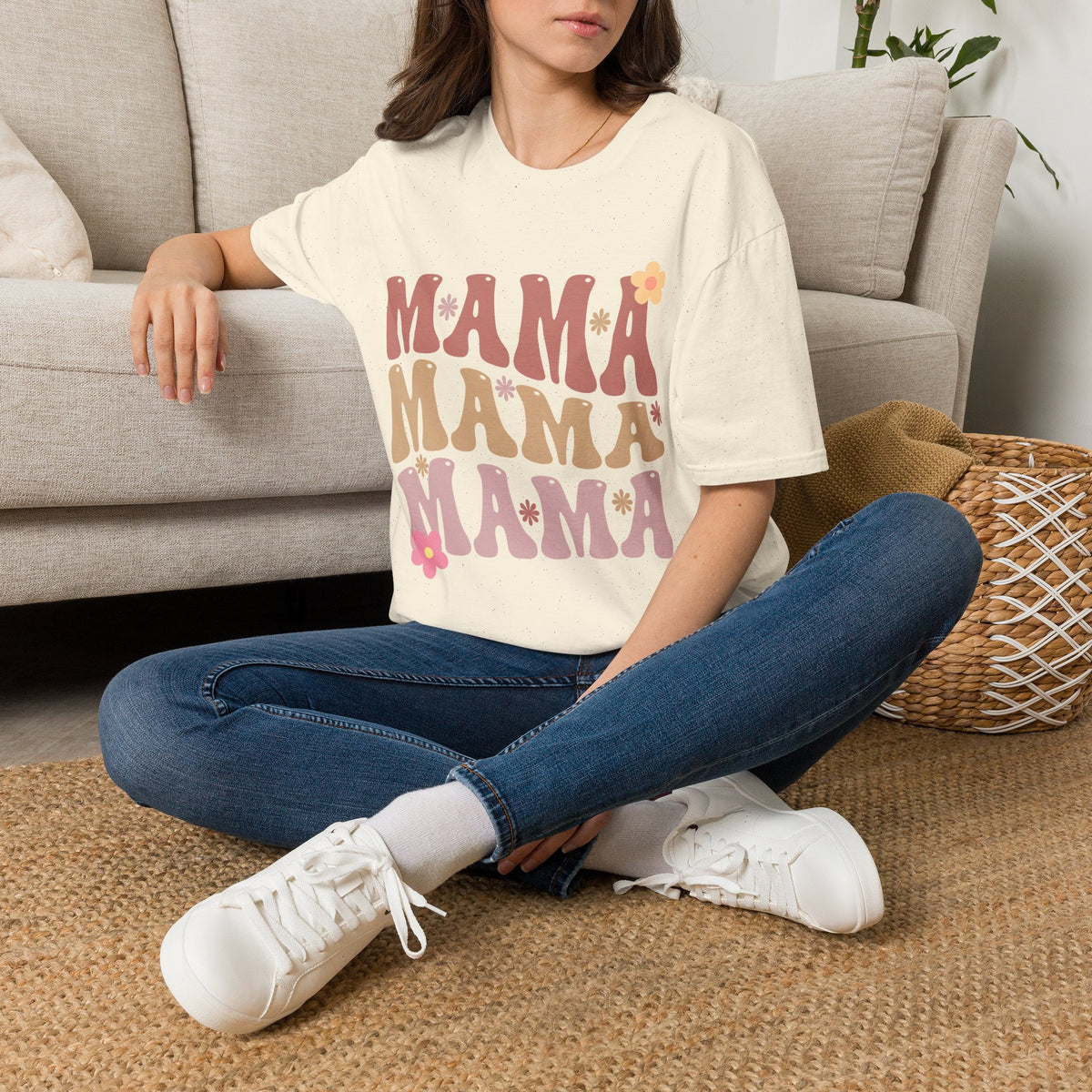 Mama Retro Floral Tee — ’MAMA’ Graphic Women’s T-Shirt