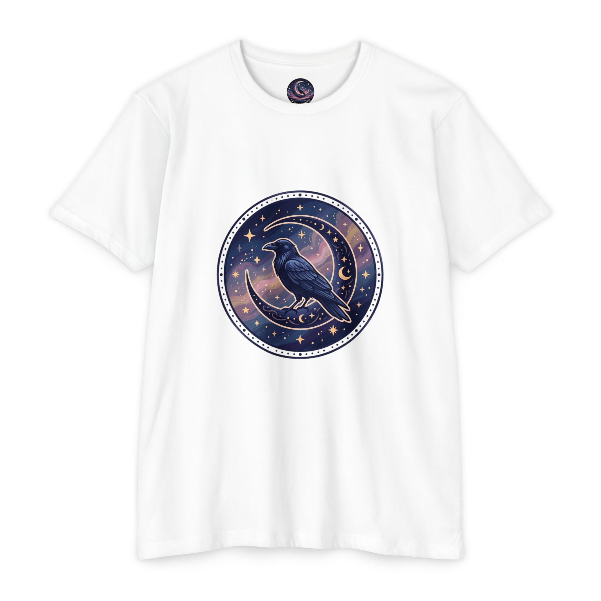 Mystic Raven Moon T-Shirt — Celestial Crow Graphic Tee