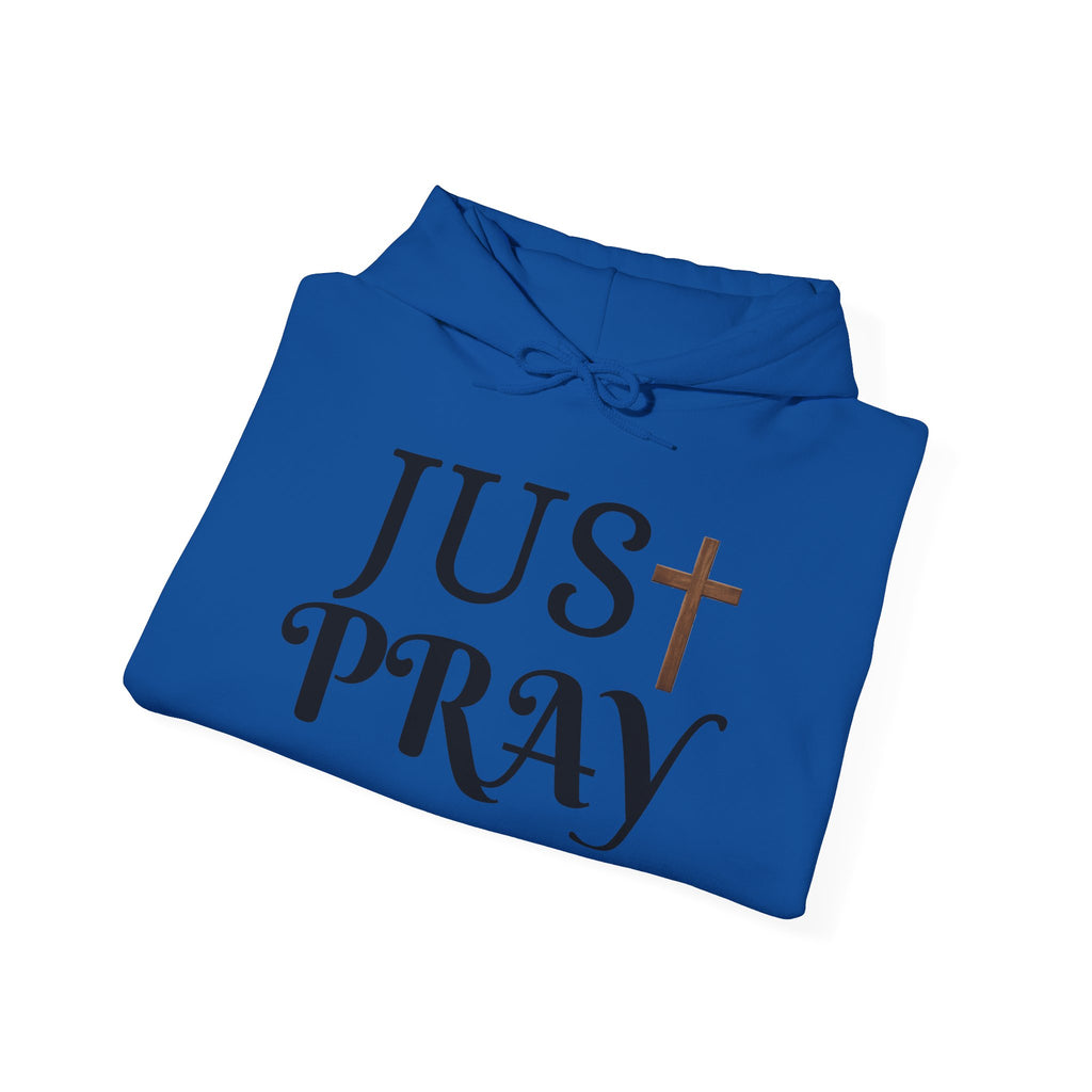 Just Pray Hoodie — Christian Faith Hoodie with Cross & Praying Hands