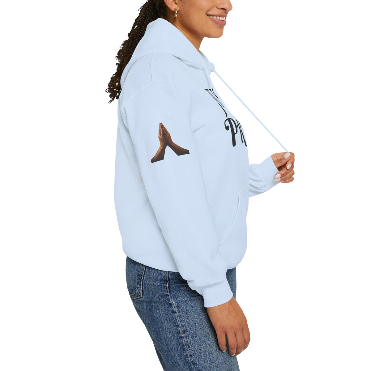 Just Pray Hoodie — Christian Faith Hoodie with Cross & Praying Hands