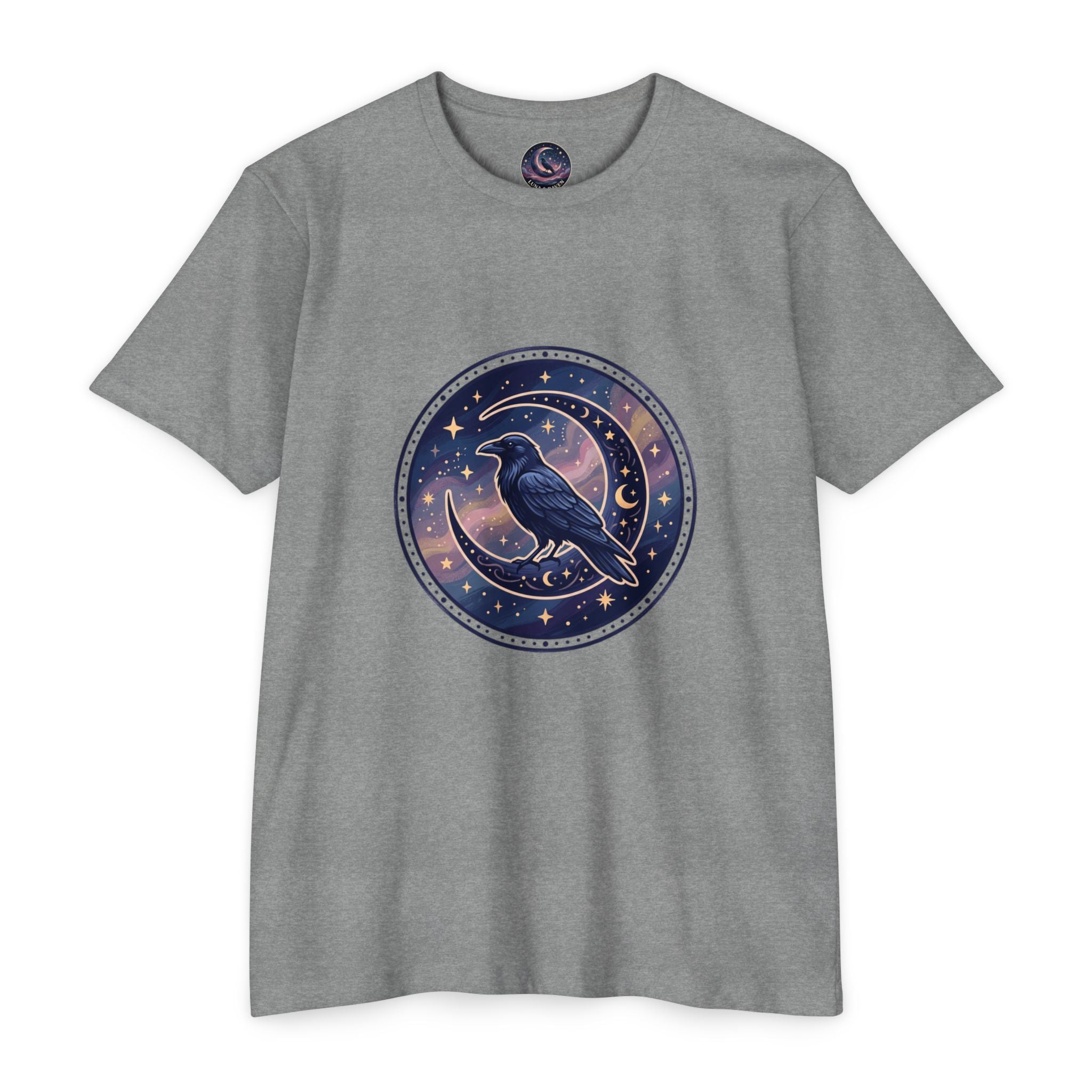 Mystic Raven Moon T-Shirt — Celestial Crow Graphic Tee