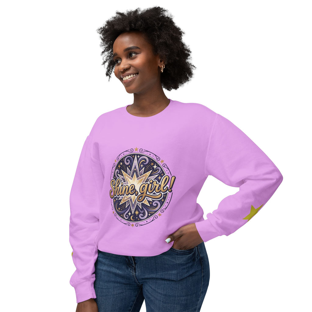 Shine Girl Crewneck Sweatshirt — Retro Star Graphic