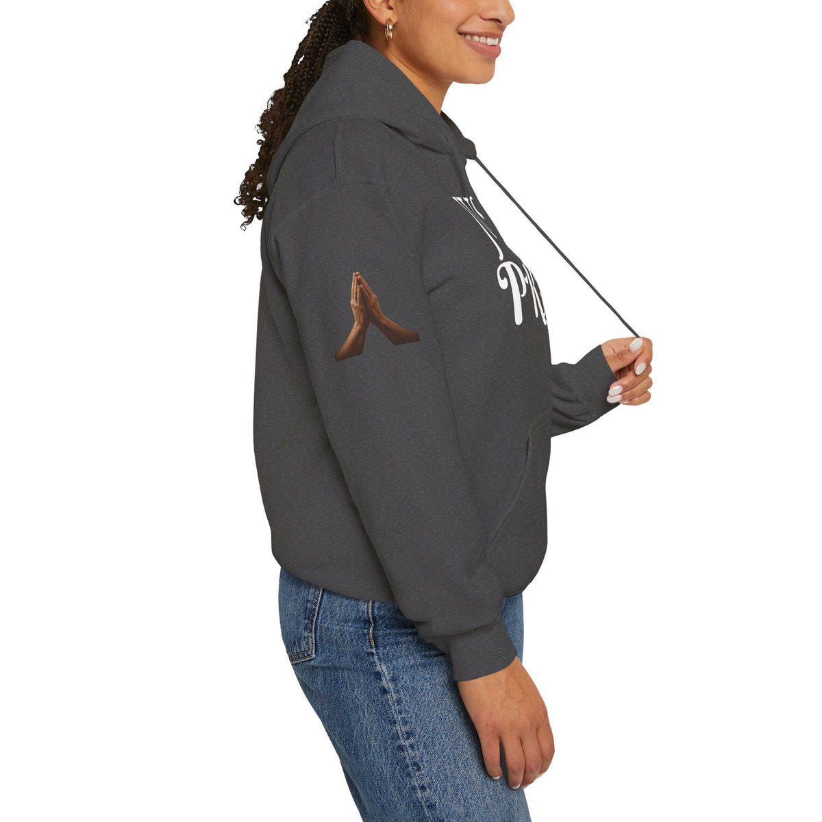Just Pray Hoodie — Christian Faith Hoodie with Cross & Praying Hands