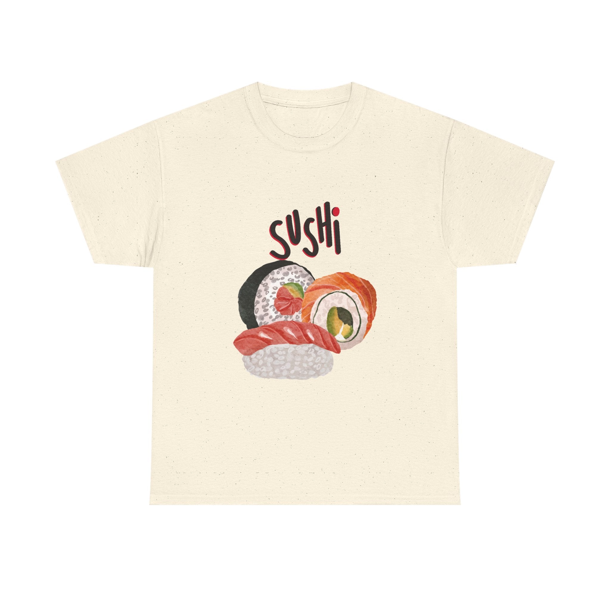 Sushi Graphic Tee — Cute Watercolor Sushi Roll & Nigiri T-Shirt