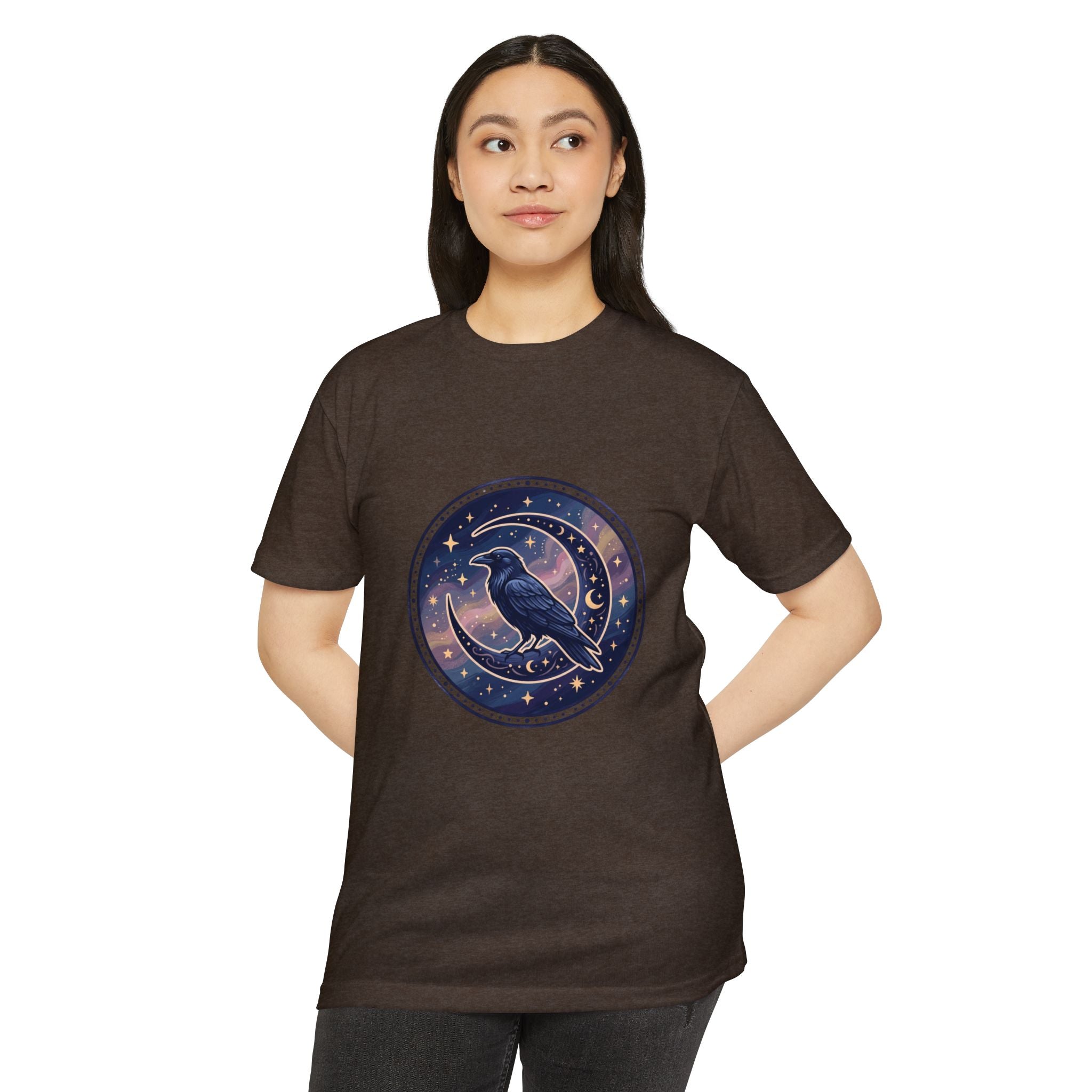 Mystic Raven Moon T-Shirt — Celestial Crow Graphic Tee