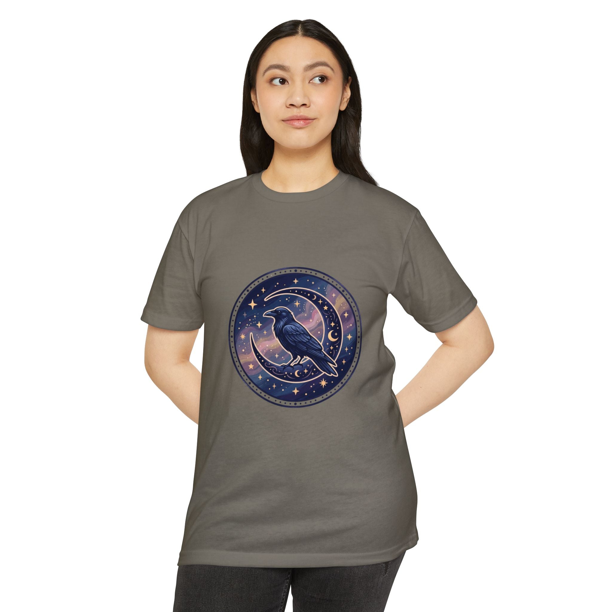 Mystic Raven Moon T-Shirt — Celestial Crow Graphic Tee
