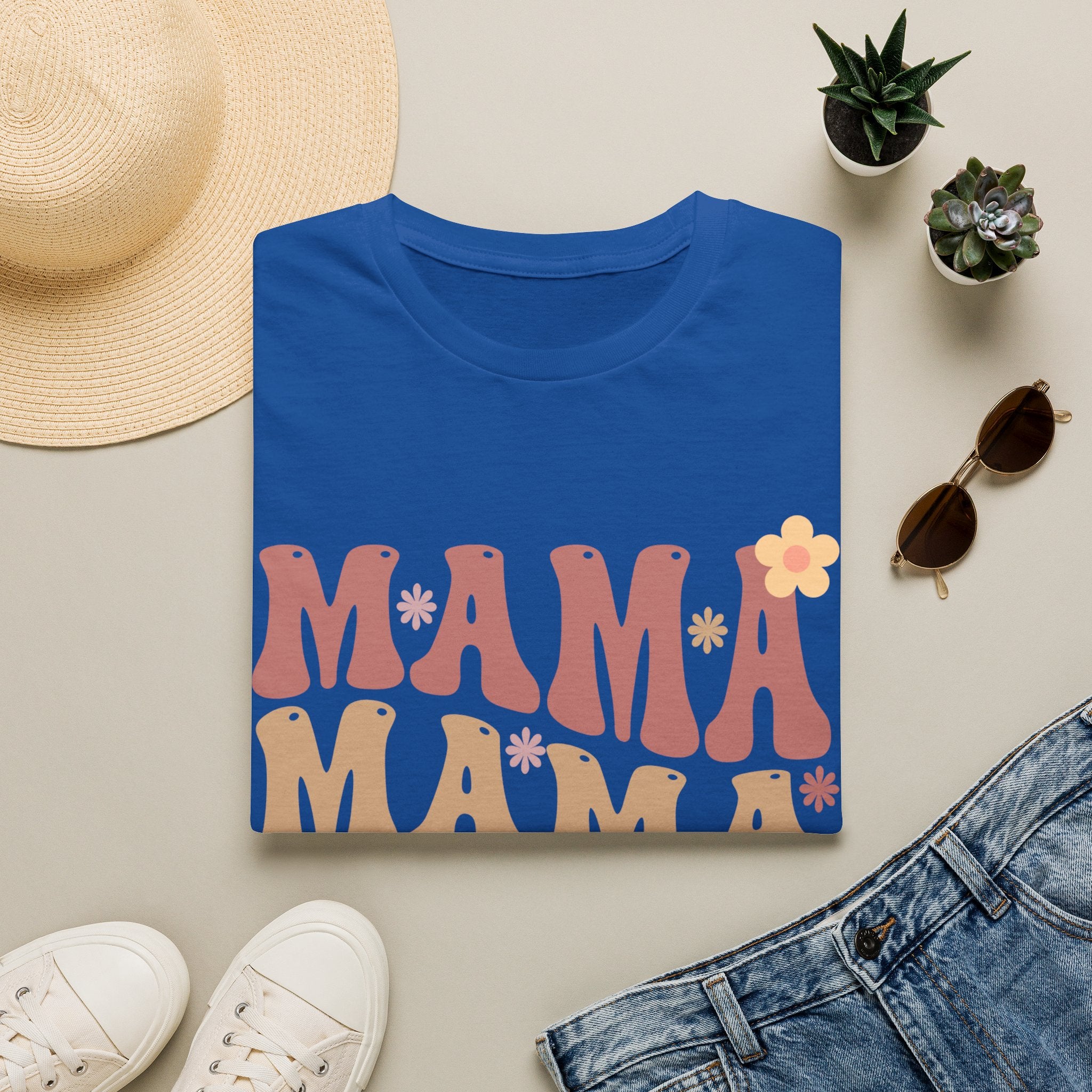 Mama Retro Floral Tee — ’MAMA’ Graphic Women’s T-Shirt