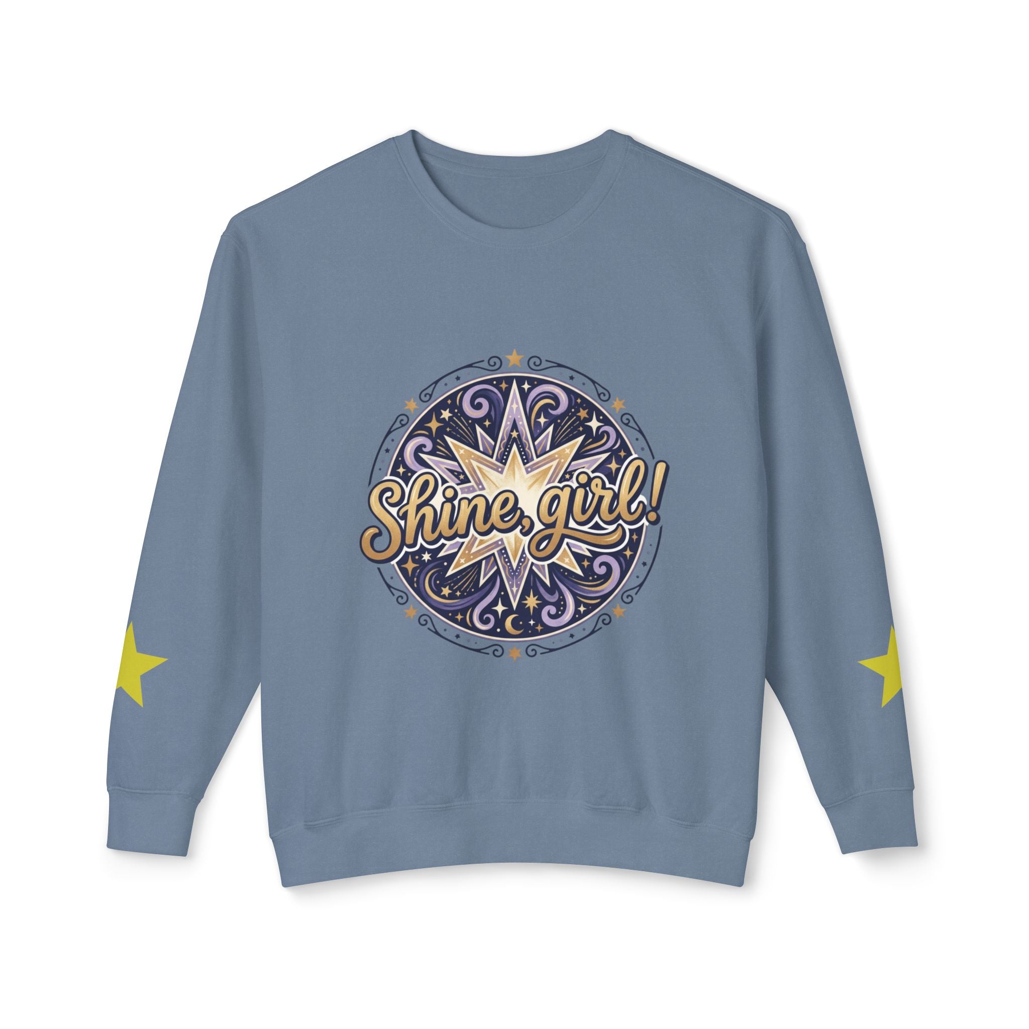 Shine Girl Crewneck Sweatshirt — Retro Star Graphic