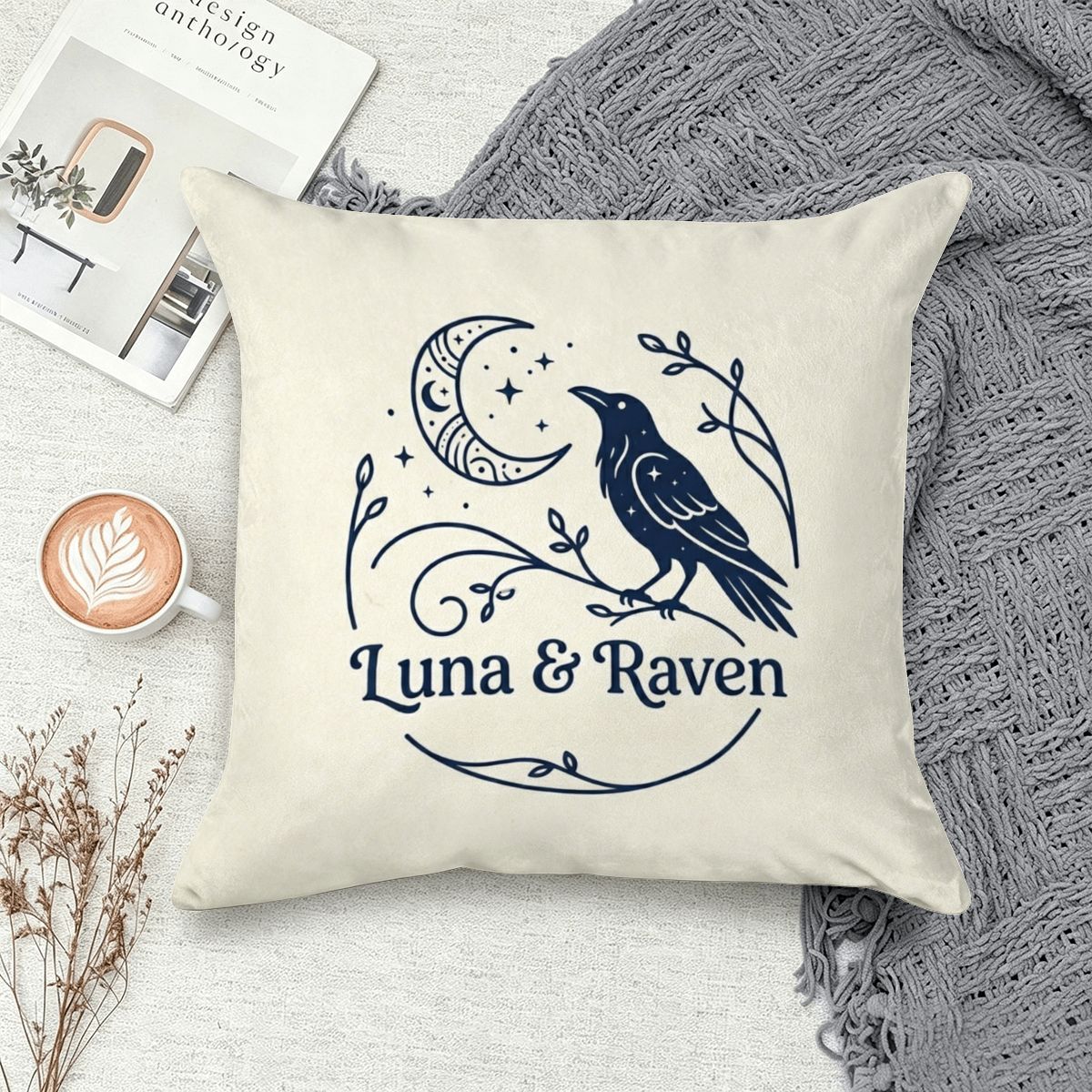 Luna & Raven Velvet Pillow Cover